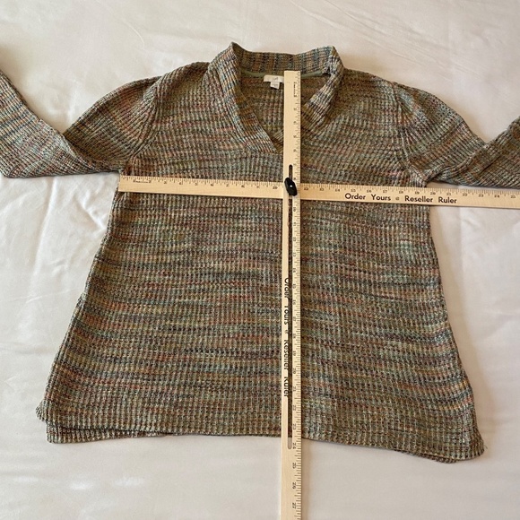 J Jill V-Neck Multicolored Marled Knit Sweater Size Medium‎ - Picture 3 of 9